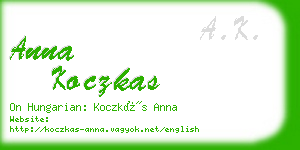 anna koczkas business card